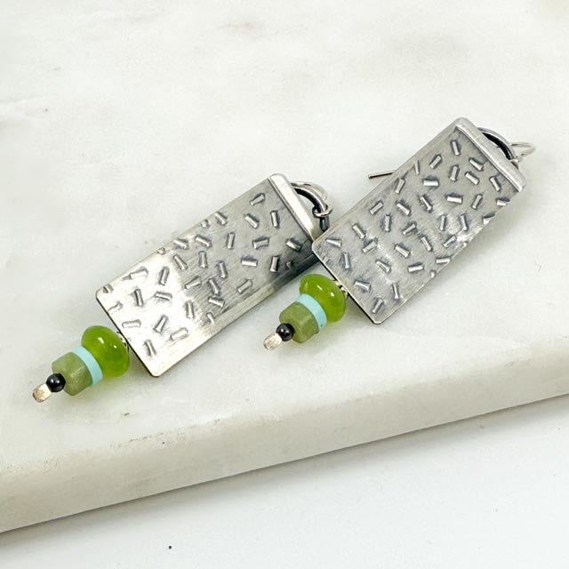 Roller Printed Quartz Earrings