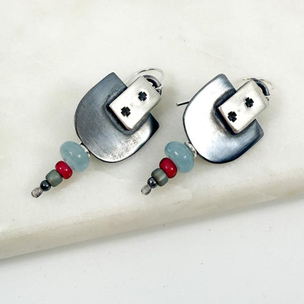 Chased Quartz Earrings