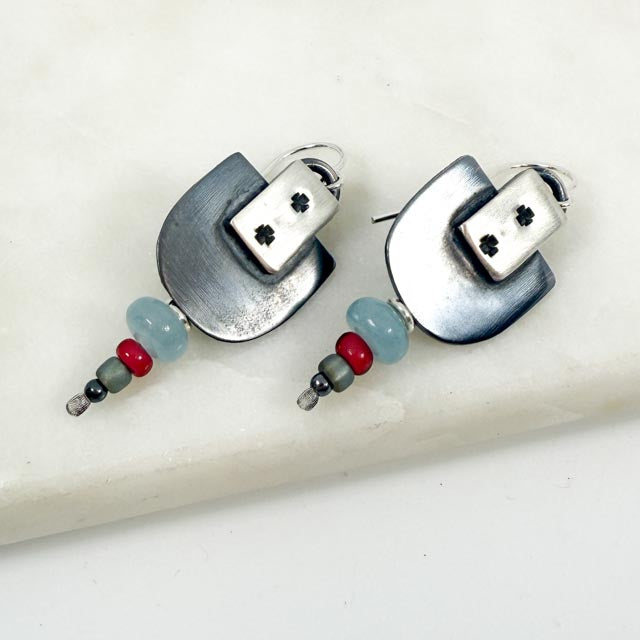 Chased Quartz Earrings