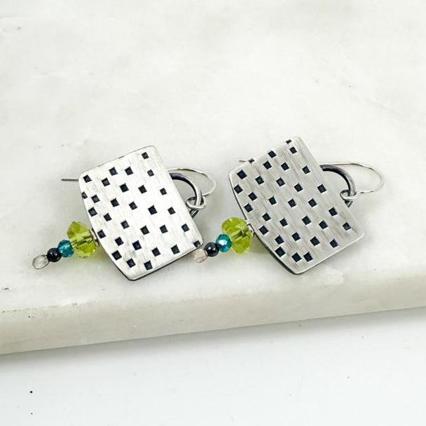 Chased Peridot Earrings