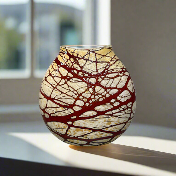 Small Aspen Red Flat Vase