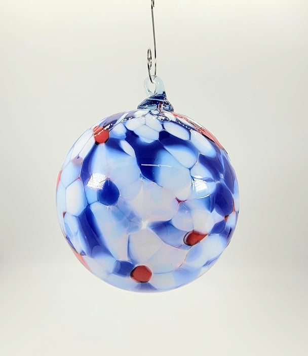 Red, White and Blue Glass ornament color, Liberty, by J. Draper Glass