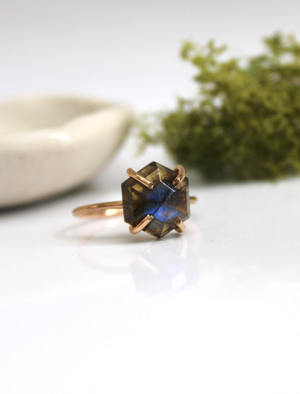 Prong Set Labradorite Ring