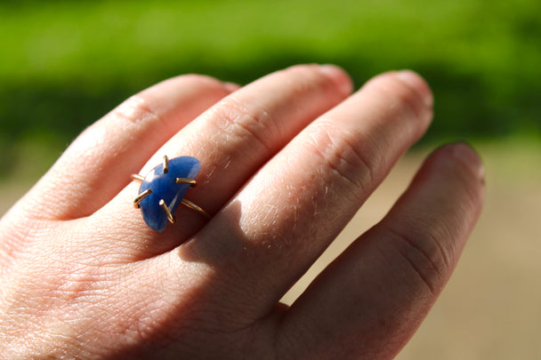 Prong Set Blue Sapphire Ring