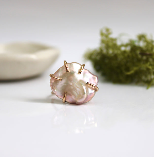 Freshwater Coin Pearl Ring