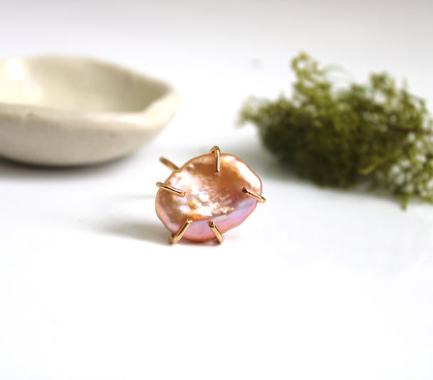 Freshwater Coin Pearl Ring