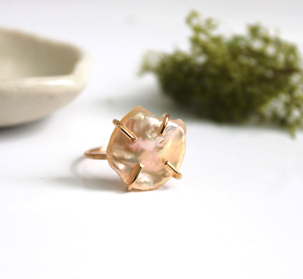 Freshwater Coin Pearl Ring