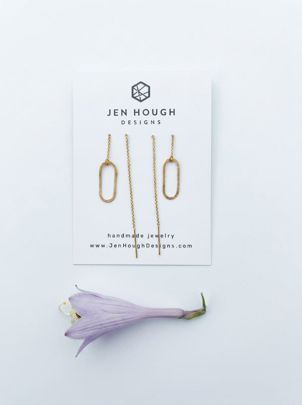 Oval Threader Earrings