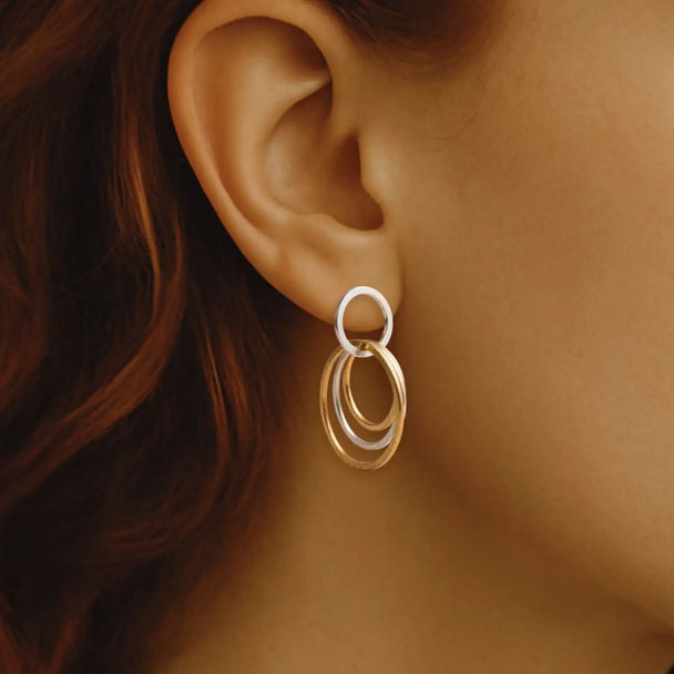 Interlocking Circle Drop Earrings