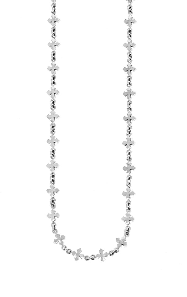 Small MB Cross Chain Silver Necklace