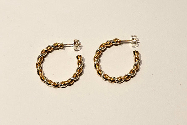Mixed Metal Hoop Earrings