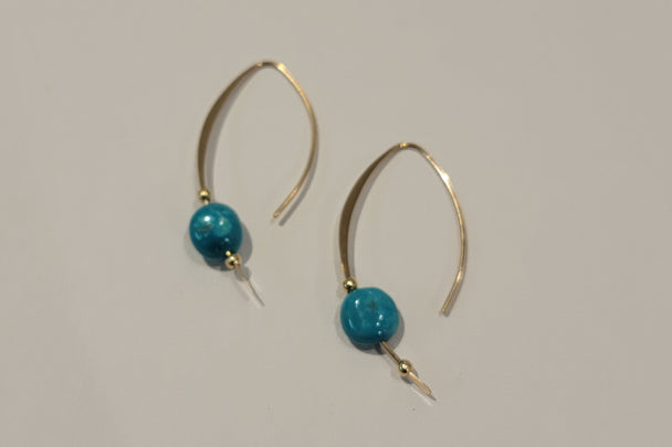 Gold Fill Turquoise Earrings