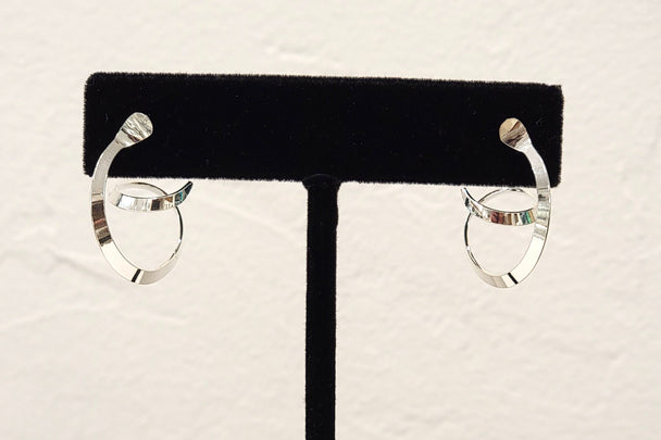 Small Sterling Silver Drop Twist Earrings