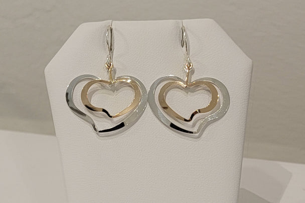 Heart Mixed Metal Earrings