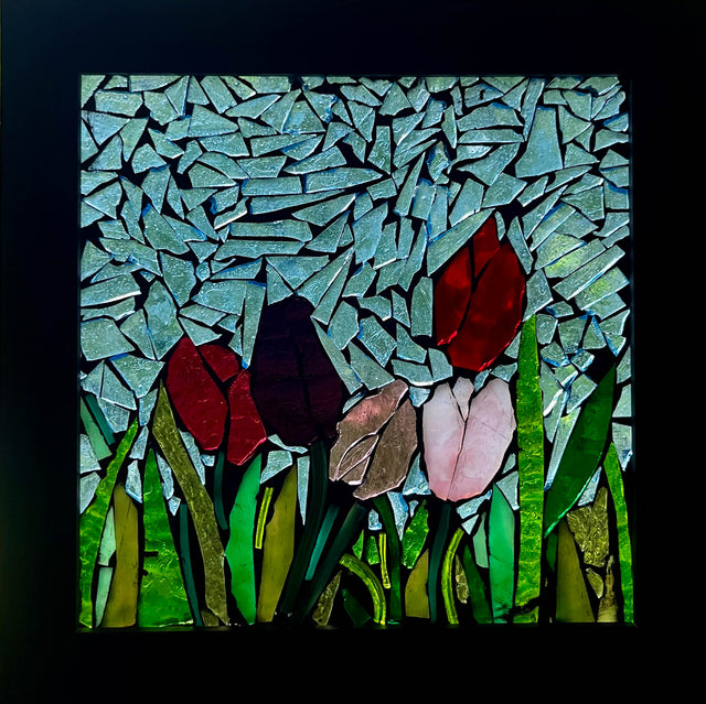 Dancing Tulips Mosaic Window