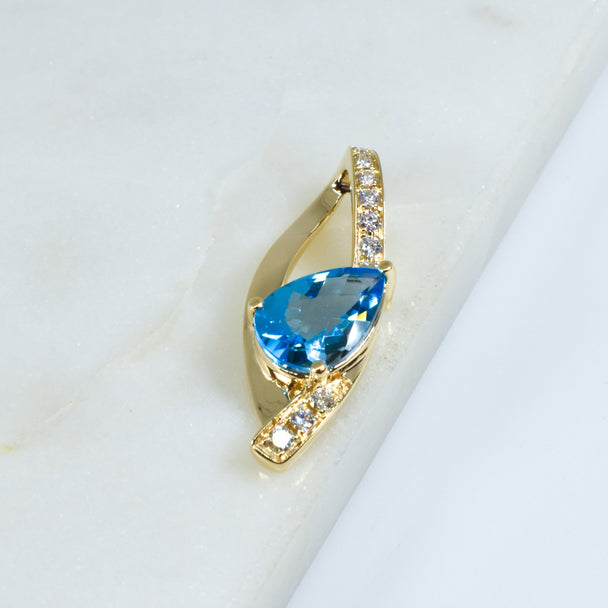 Swiss Topaz and Diamond Pendant