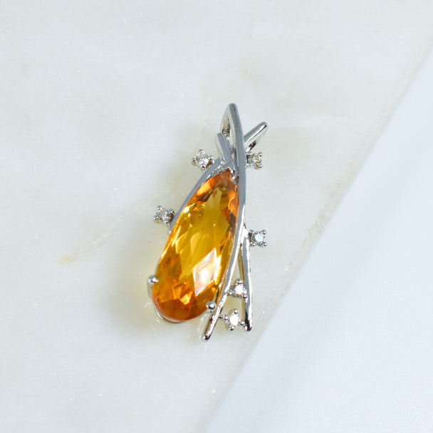 Citrine and Diamond Pendant