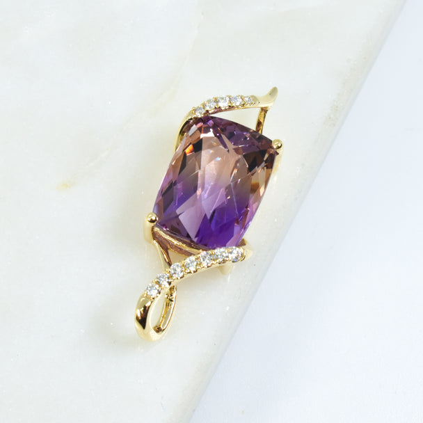 Ametrine and Diamond Pendant