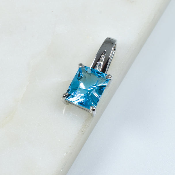 Swiss Topaz and Diamond Pendant