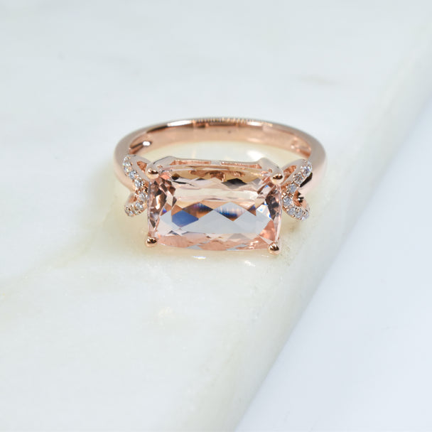 Morganite and Diamond Ring