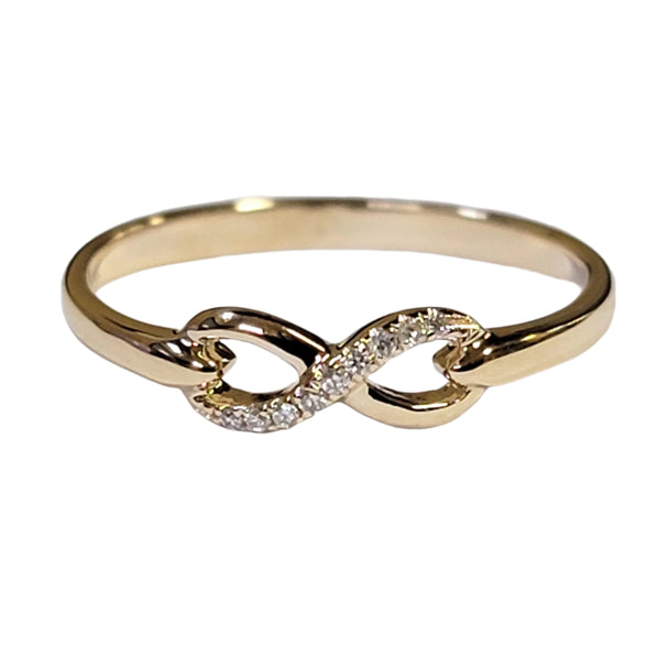 Gold and Diamond Infinity Ring