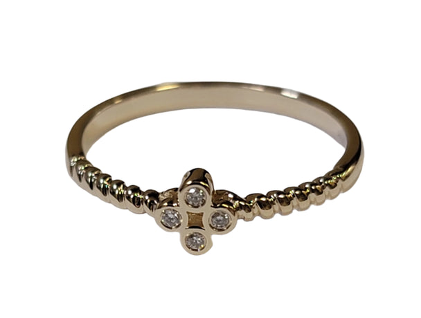 Four Diamond Quatrefoil Ring