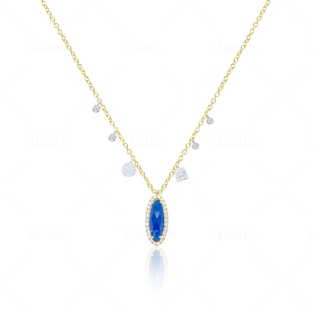 Yellow Gold Sapphire Necklace