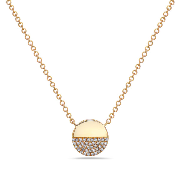 Half Circle Diamond Necklace