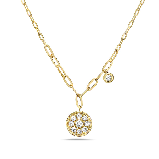 Diamond Circle with Diamond Charm Necklace