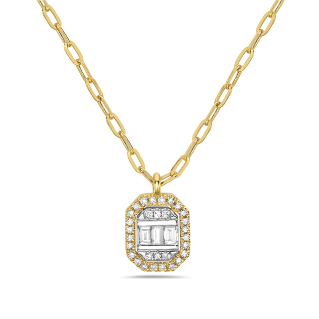 Diamond and 14K Gold Paperclip Chain Necklace