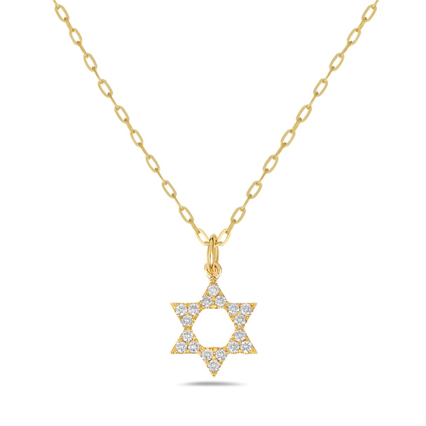 Diamond Star of David Necklace
