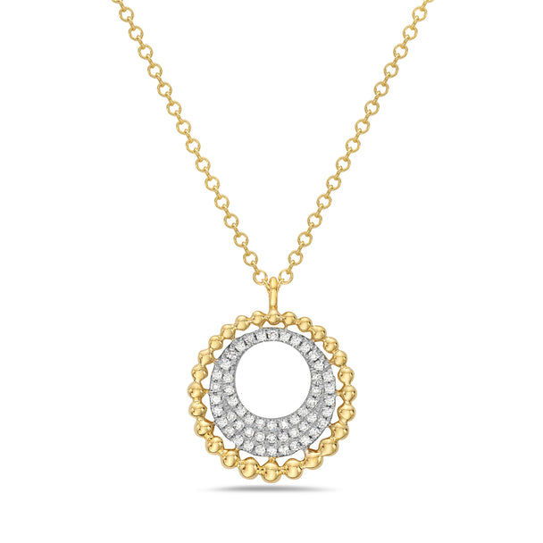 Open Circle Diamond Pave Necklace