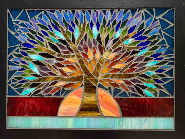 Evening Tree of Life Mosaic Window