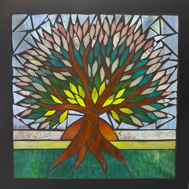 Spring Tree of Life Mosaic Window