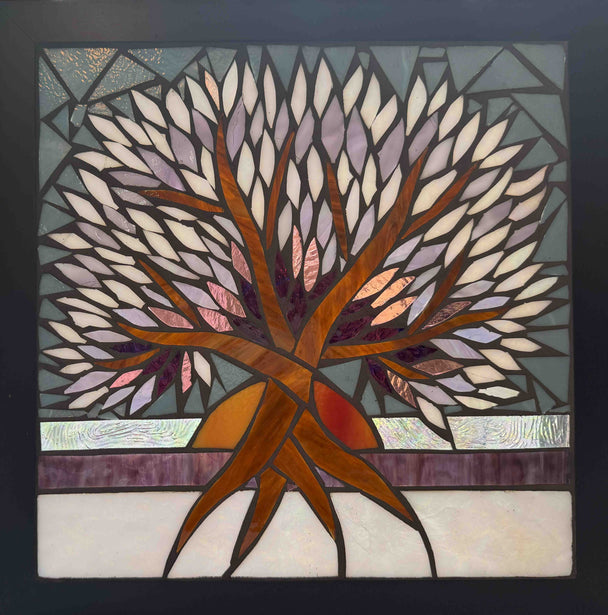 Winter Tree of Life Mosaic Window