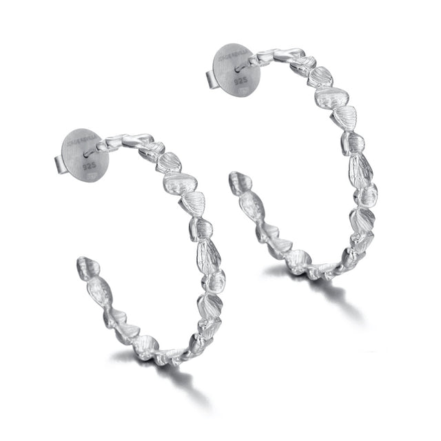 Silver Nuggets Hoop Earrings