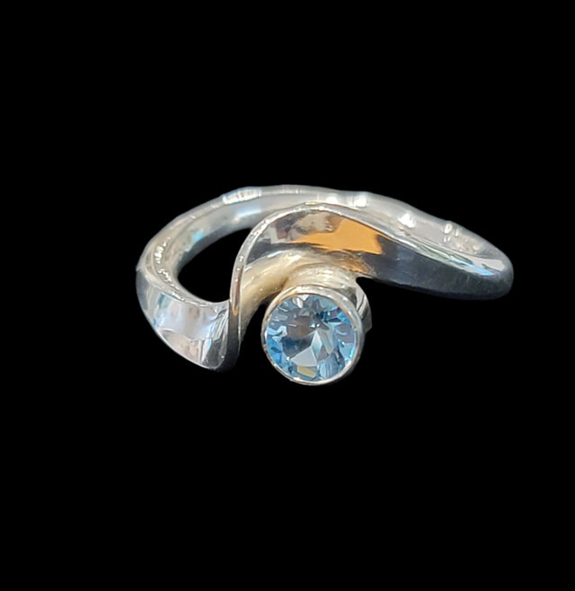 Blue Topaz Ripple Ring