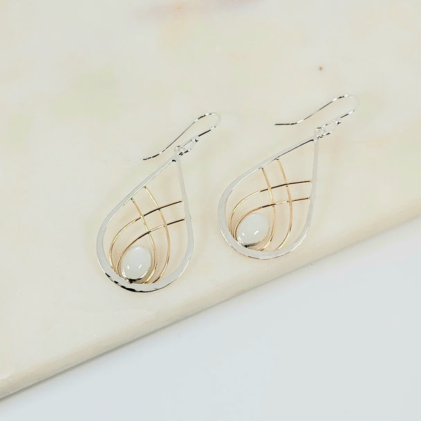 Encompassing Moonstone Drop Dangle Earrings