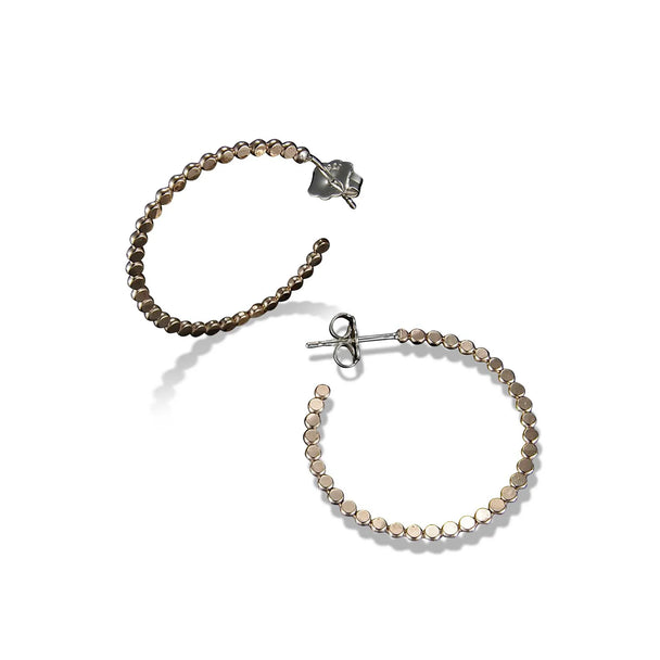 Gold Fill Dot Hoop Post Earrings
