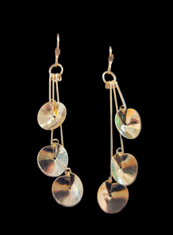 Gold Fill Tiered Dangle Earrings