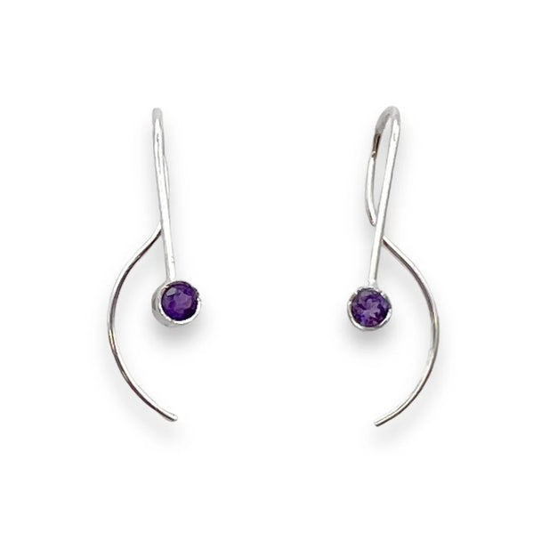Amethyst Threader Earrings