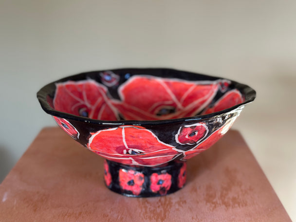Poppy Pedestal Bowl