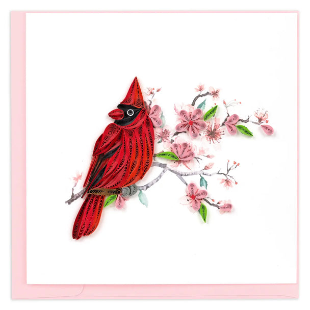 Quilled Cardinal & Cherry Blossom Card