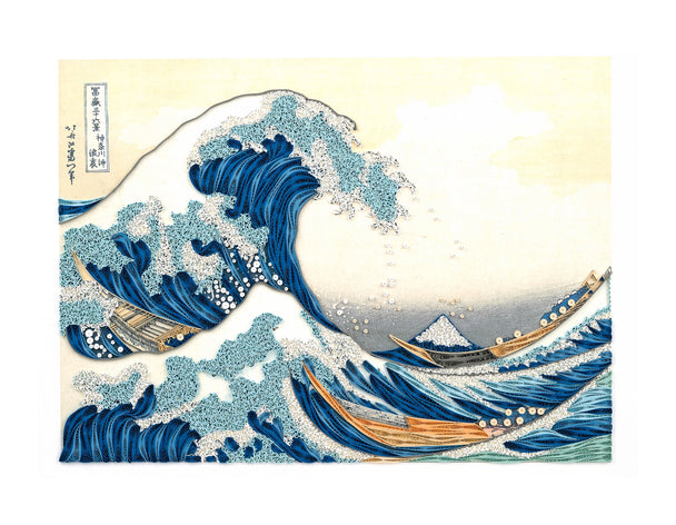 Quilled The Great Wave by Hojusai Wall Art