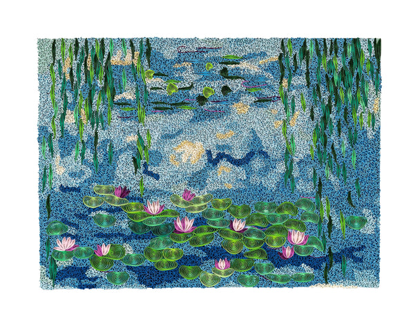 Quilled Water Lilies by Monet Wall Art