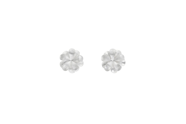 Brushed Open Flower Earrings