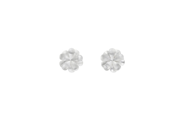 Brushed Open Flower Earrings