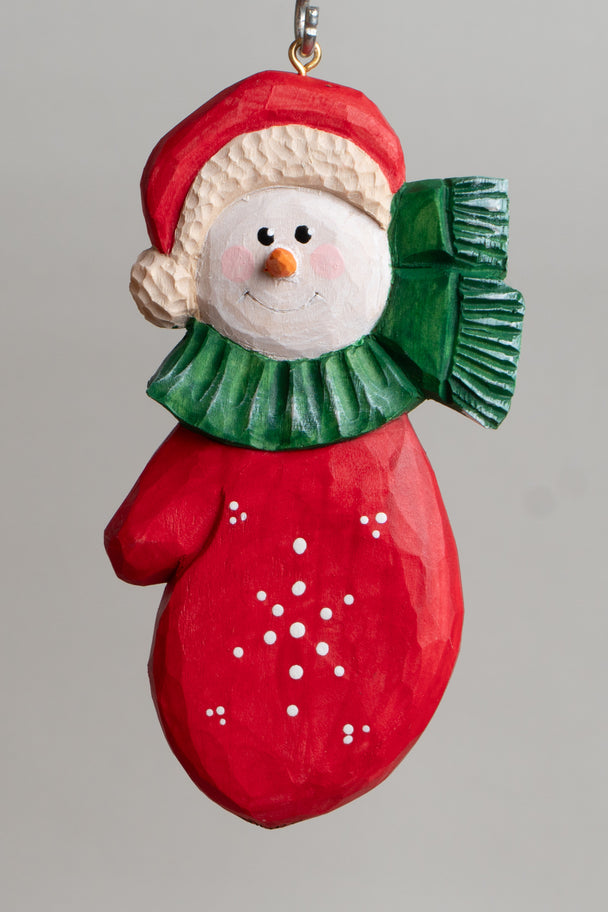 Mitten Snowman Ornament