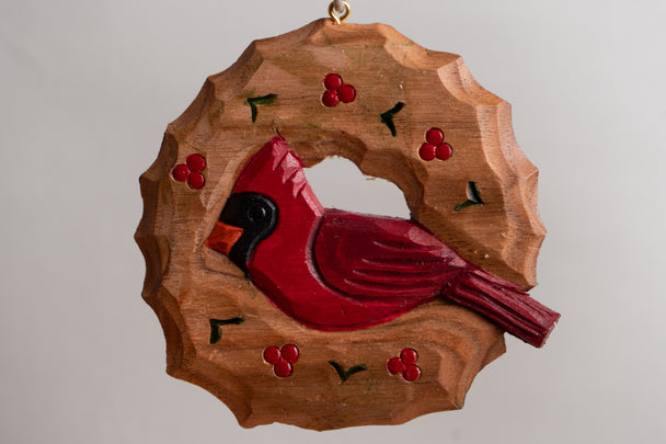 Natural Wreath with Bird Ornament
