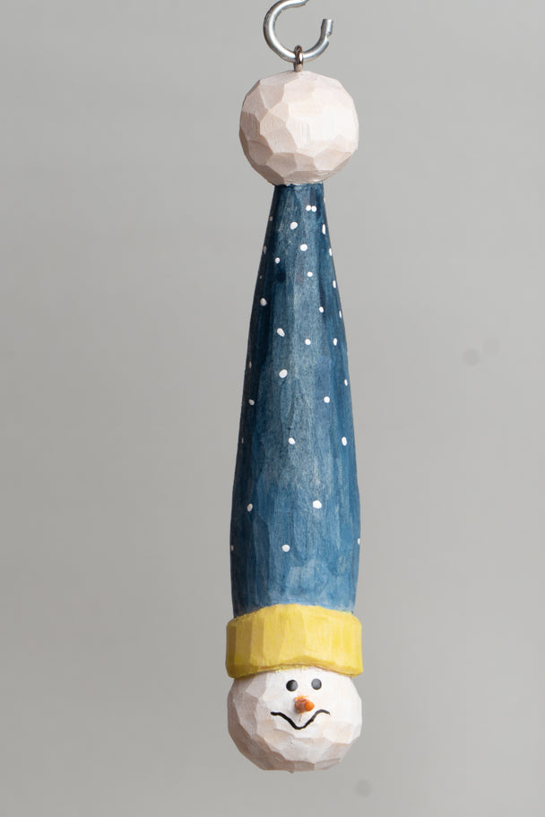 Small Tall Hat Snowman Ornament